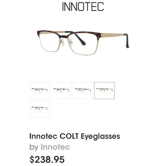 Mens Innotec Colt Eyeglasses Frames And Case 51-18-145 Tortoise Gold Never Worn - Picture 7 of 10